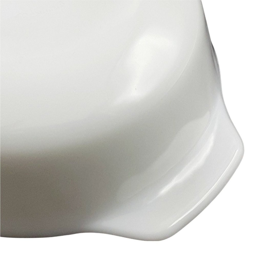 Vintage White Milk Glass Round Baker One Quart Small Casserole Side Dish #436 - Picture 7 of 10